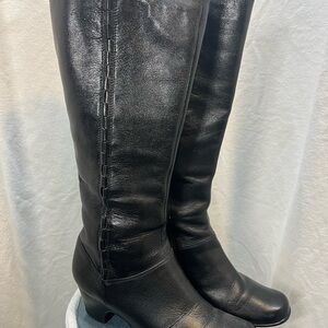 Clarks Black Over the Knee Boots genuine leather